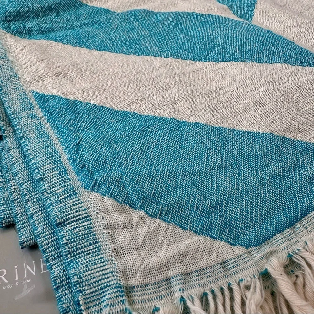 Chevron Pestamal 100% Cotton Turkish Towel Turquoise